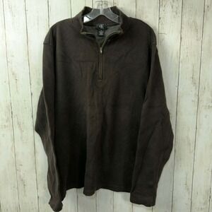 Calvin Klein Men's Brown Quarter Zip Long Sleeve Pullover Sweatshirt Size XL